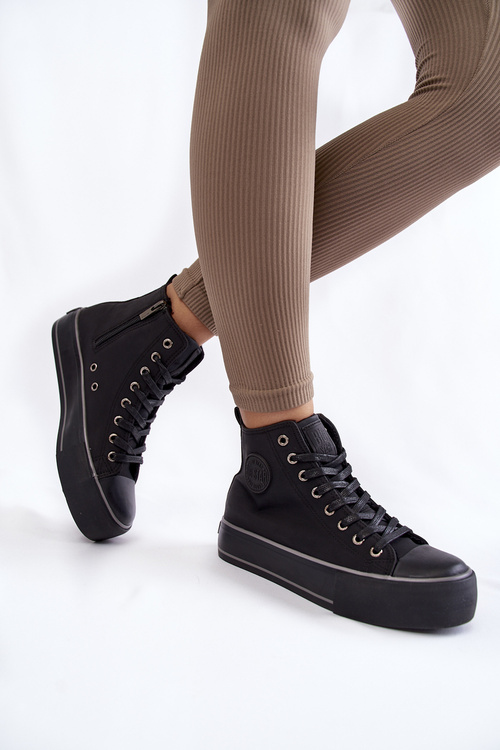 Dámské vysoké zateplené tenisky Big Star KK274173 Černe