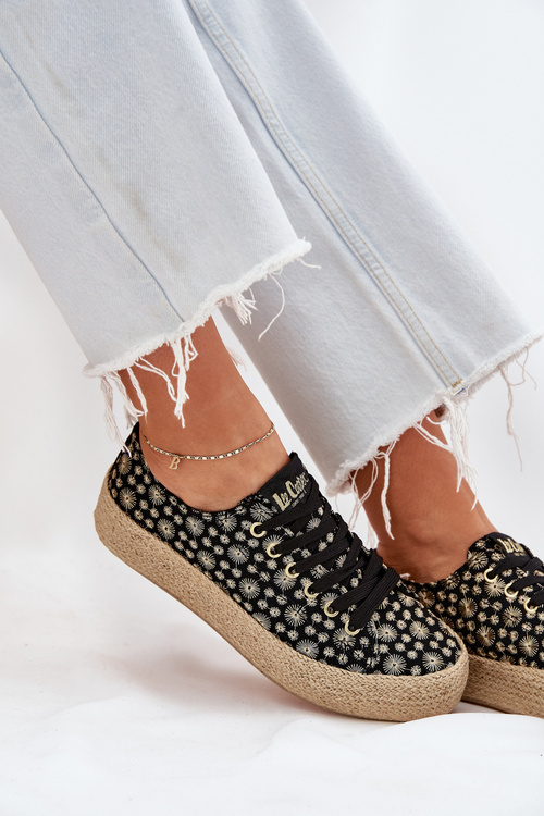 Vzory dámske tenisky na platforme s pletením Lee Cooper LCW-25-08-3647L čierne