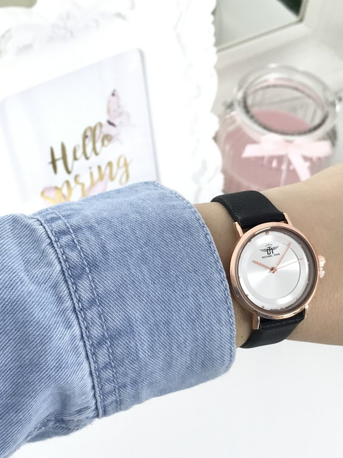 Dámske hodinky Michael John Paule Black White Shield