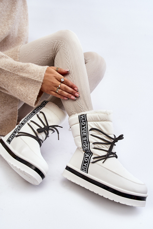 Dámske snehule s viazaním biele Lilara