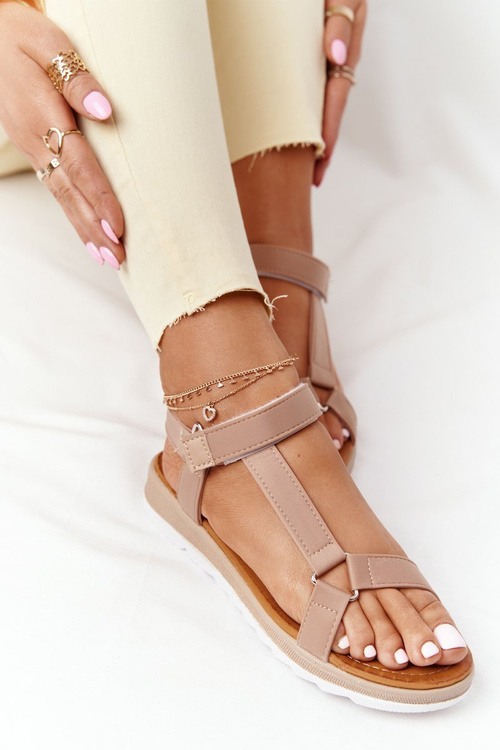 Dámské Sandály Na Gumové Podrážce Hnědé Stranger