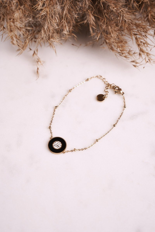 Náramek S Kruhem Se Zirkony Zlatý Laurie