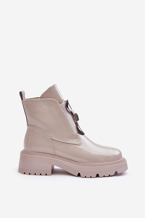 Maľované dámske topánky s dekoráciou svetlo šedej S.Barski MR870-53