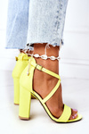 Semišové sandále na neónovom post žlté tanec so mnou