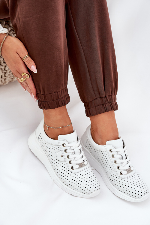 Dámské Kožené Sportovní Boty Vinceza 79532 Bílé