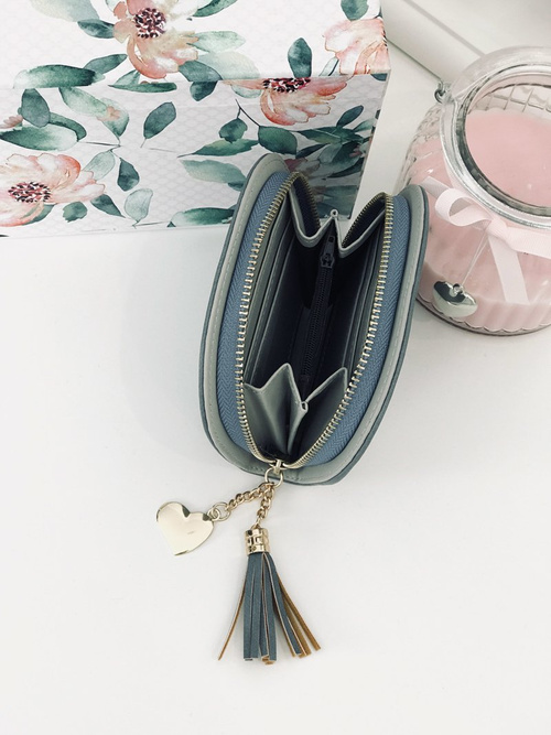 Large Women's Black Trendy Wallet Gold Zipper