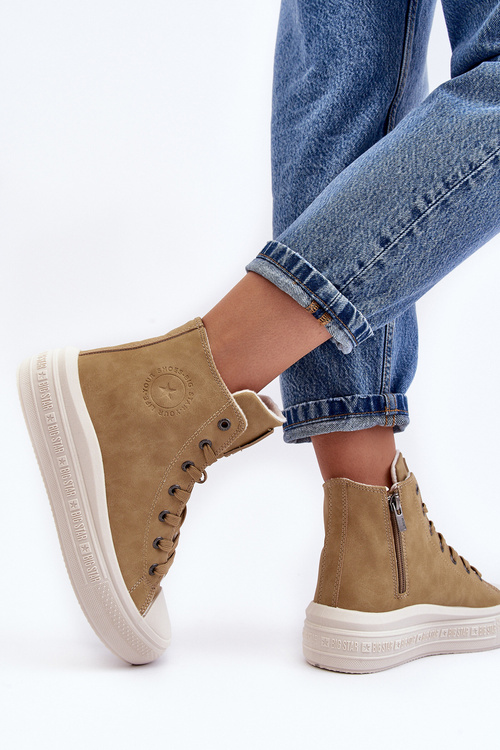 Dámské zipové boty s podšívkou Camel Big Star MM274026