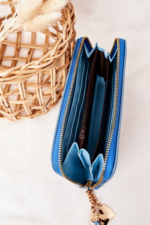 Velká Dámská Peněženka S Přívěskem Modrá