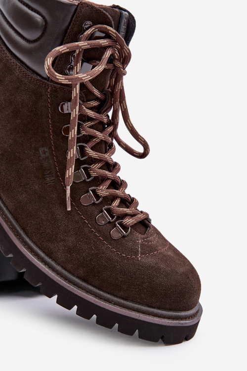 Semišové Zateplené Čižmy Pánske Big Star OO174644 Hnedé