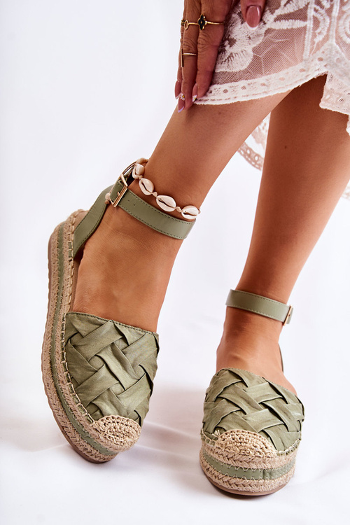 Dámske sandále Espadrilles na platforme Green Susane