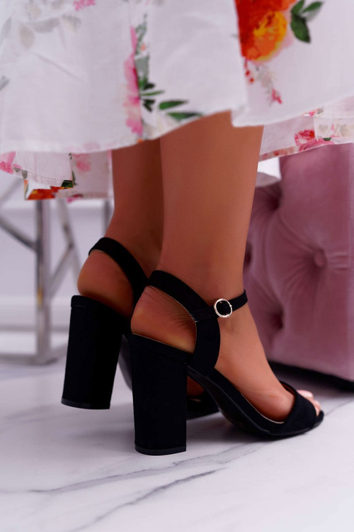 Dámske sandále Čierne sandále semišov