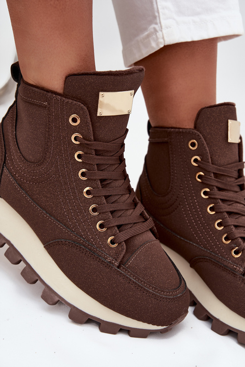 Izolované dámske trapery na platforme hnedé Marivira