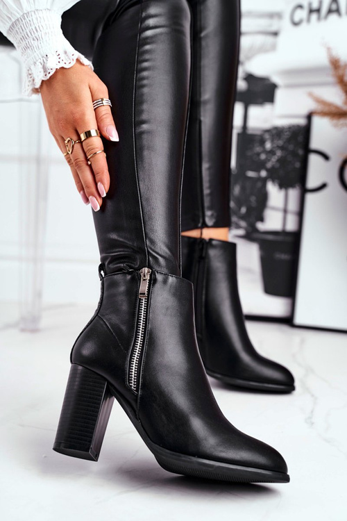 Dámské Kotníkové Boty Na Podpatku Černé Gloris