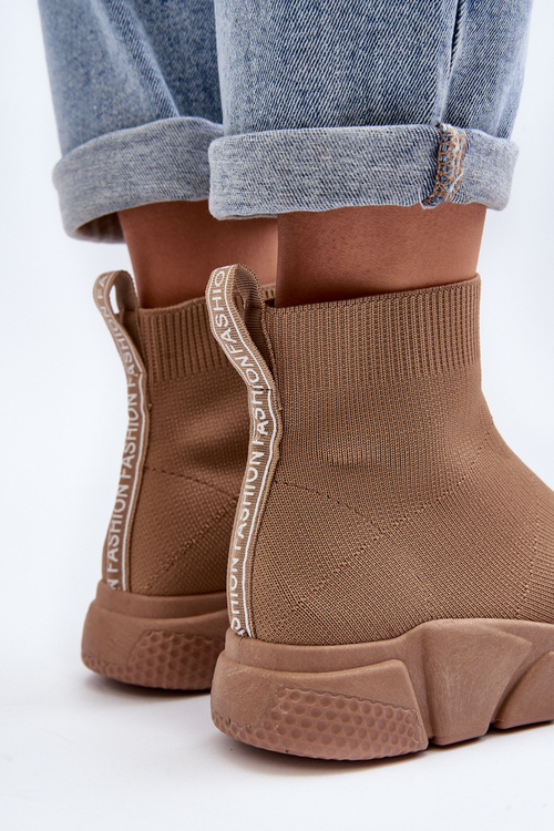 Dámske športové topánky so ponožkou béžové Zirila