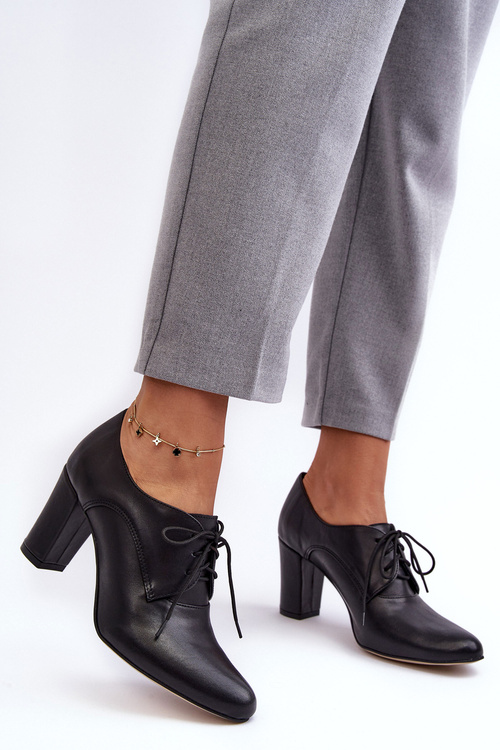 Čierna kožená topánky Mavitte