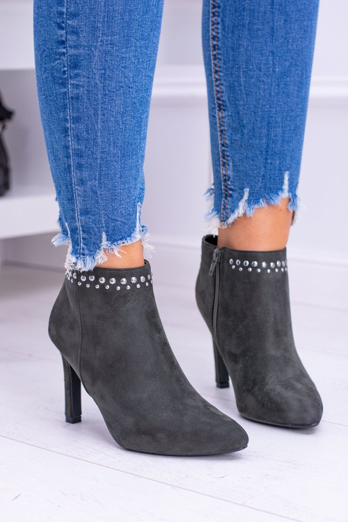 Dámské olivově zelené kotníkové boty Nýty Bemi