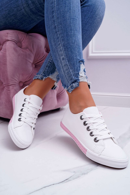 Dámské Tenisky Bílé s růžovým proužkem Nigrid2