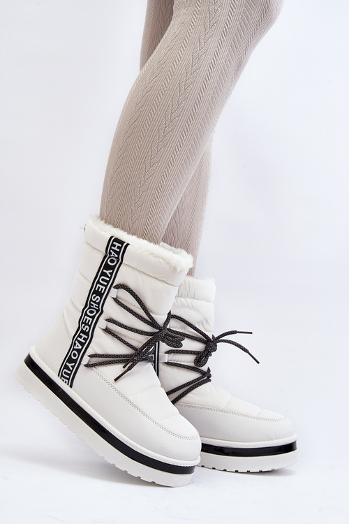 Dámské sněhule s vázáním bílé Lilara