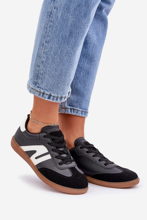 Nízke Dámske Tenisky Z Eko Kože Čierne Navidemi