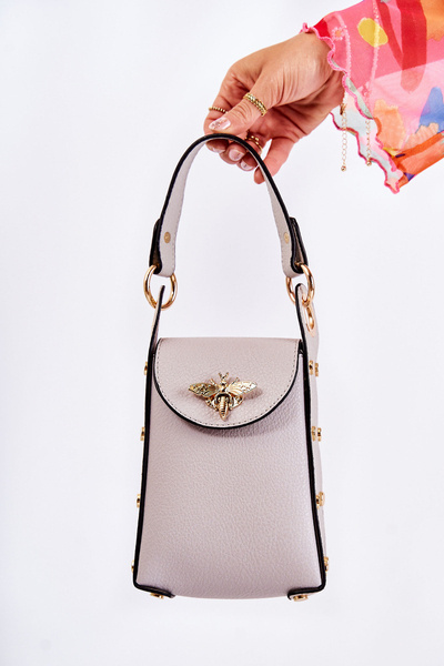 Malá dámska kabelka s dekoráciou sivej Ellies