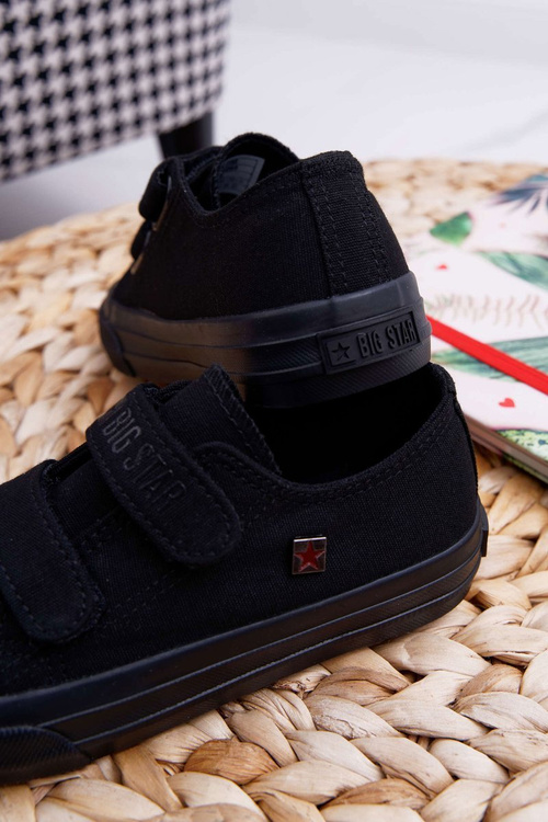 Veľká hviezda FF374095 Čierne tenisky na suchý zips