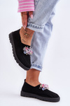 Dámské Slip-on Tenisky s Kameny Černá Simple