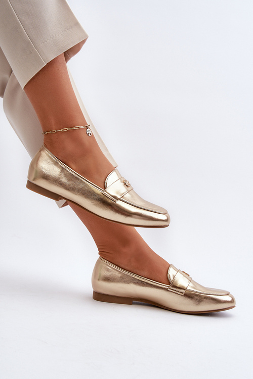 Dámske mokasíny na plochej podrážke zlaté Sylvaine