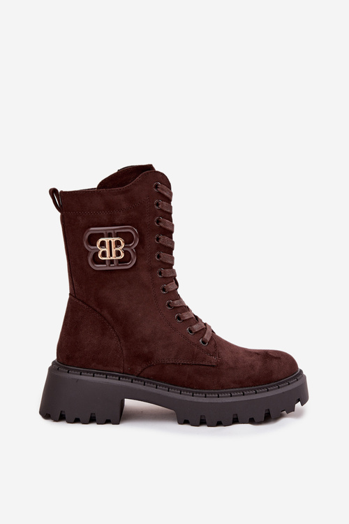 Dámske Wokrery čižmy s ozdobným prvkom izolované čokoládové Kalindra