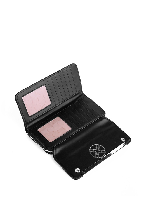 Velká dámská kožená peněženka Černý Elissie