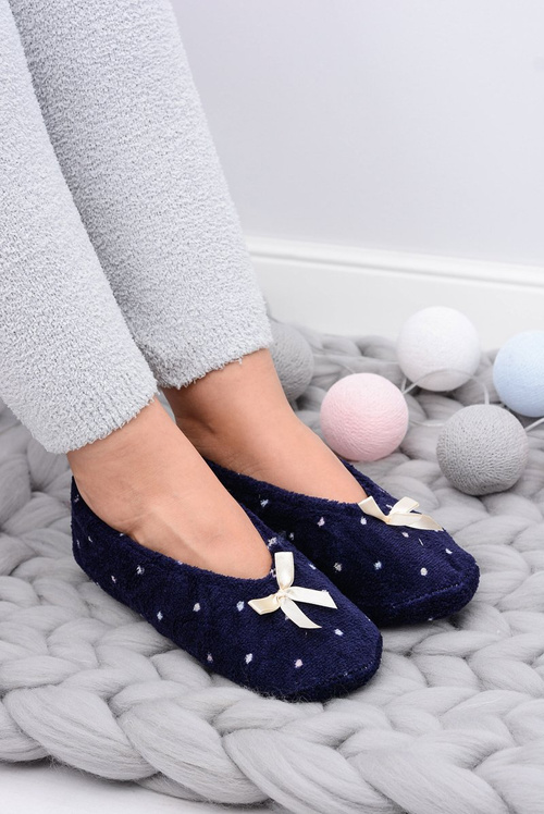 Ballerina Women Navy Slippers In Dots SOXO