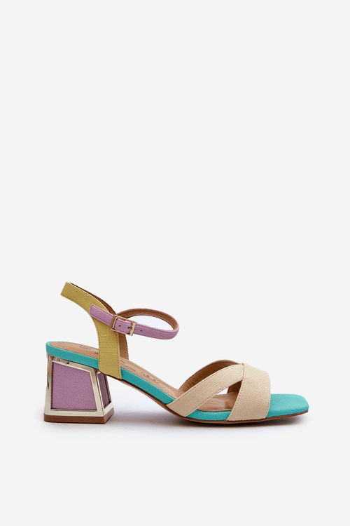 Dámské elegantní sandály na podpatku fialové D&A MR38-549