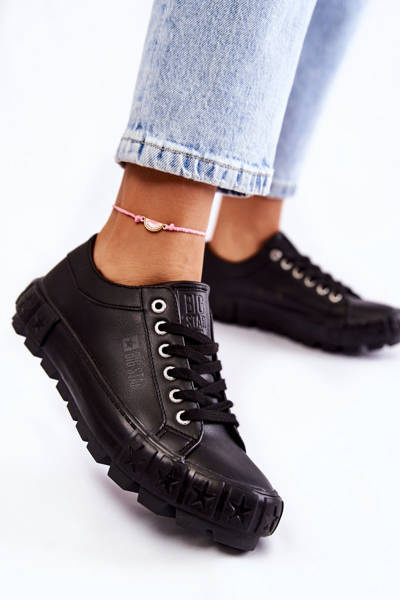 Módní kožené tenisky Big Star KK274143 Černé