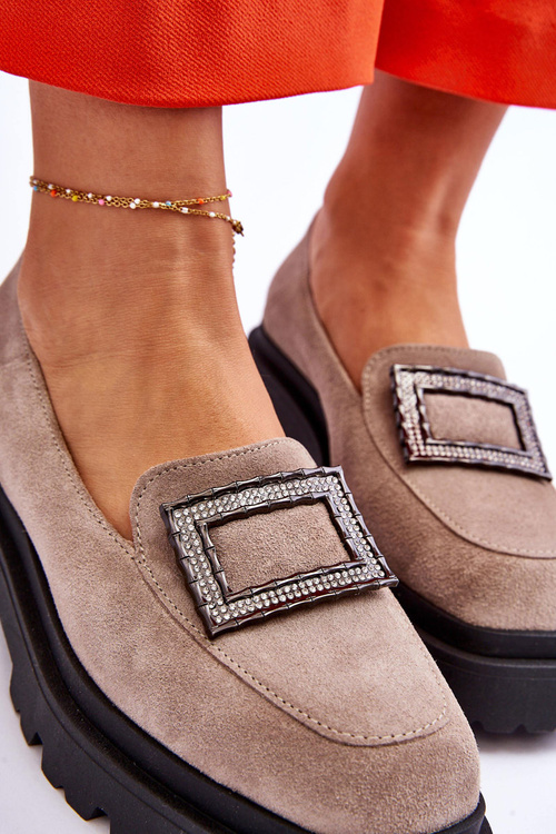 Pohodlné semišové mokasíny béžové Agathe