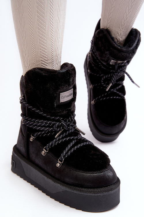 Vegan Boty na platformě vodotěsné DFranklin DFSH371008 Černé