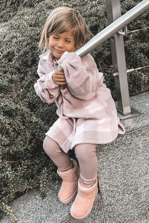 Detské izolované topánky Snehové topánky ružové gooby