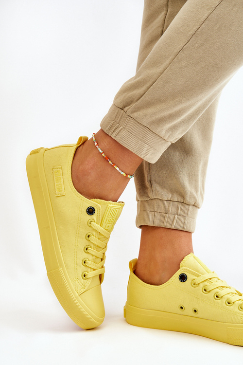 Dámska klasická nízka veľká hviezda LL274026 Žlté tenisky