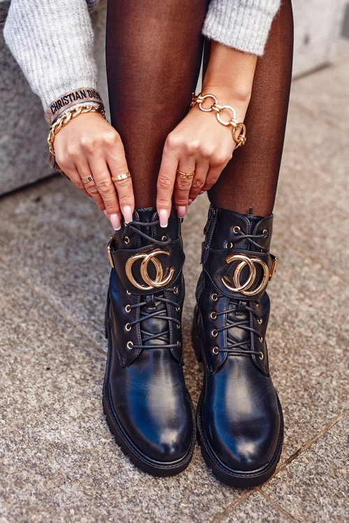 Ženské izolované topánky Zlatá pracka Čierne zlato