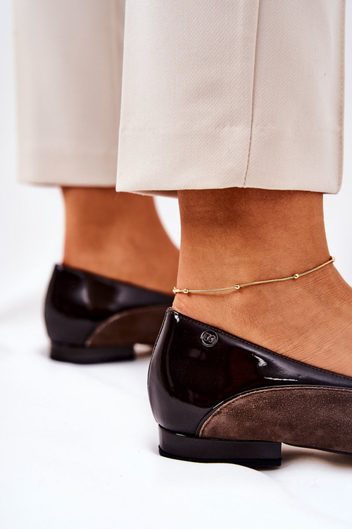 Kožené baleríny Monnari 0920-017 Hnědé