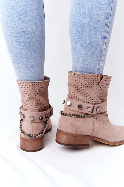 Prolamované Jarní Boty Lewski Shoes 2905-0 Béžové