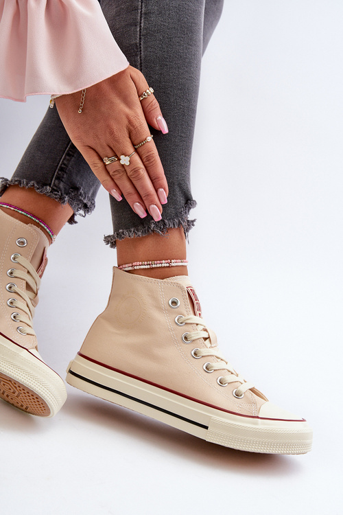 Dámské vysoké tenisky Big Star NN274278 béžové