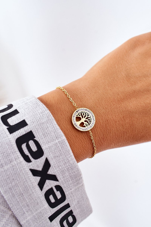 Celebrity Bracelet Strom života so zlatými zirkónmi
