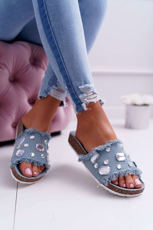 Dámské Nazouváky se Zirkony Jeans Koko