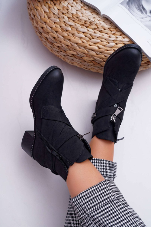 Dámske topánky na čiernom Blave Suede Post