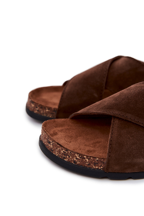 Pánska pohodlná veľká hviezda JJ176006 Brown Flip -flops