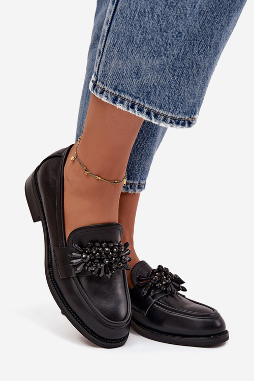 Dámske Mokasíny S Ozdobou Čierne Murelle