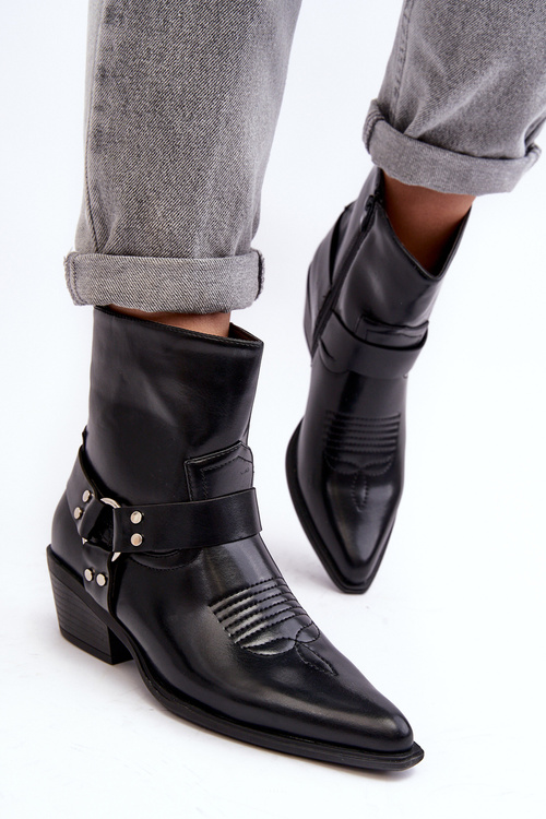 Dámské podšité westernové boty černé Venosa