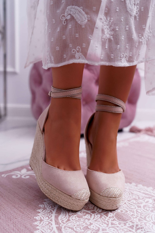 Dámské Sandály Na Klinu Růžové Canterola