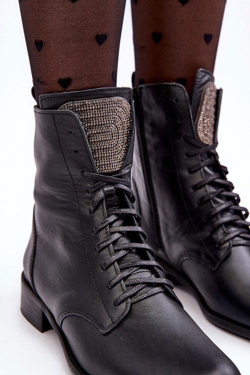 Kožené Dámské Botky Černé Nicole 2848