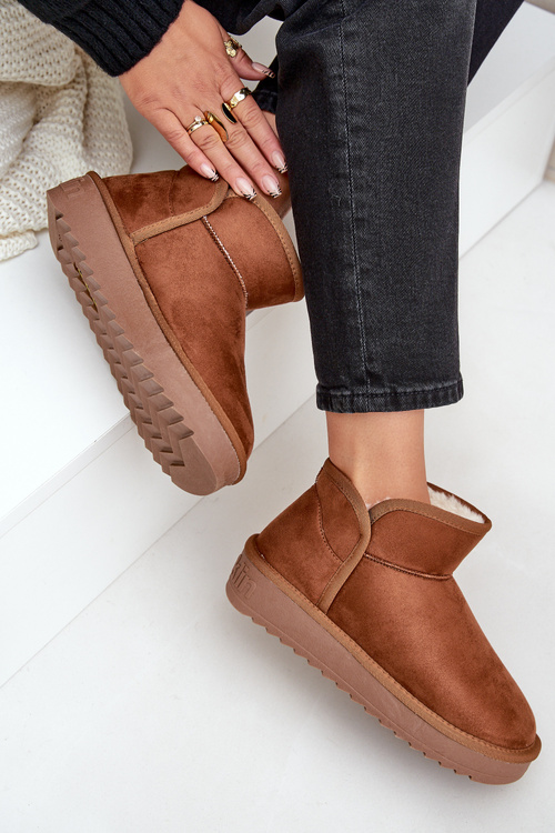 Dámske Snehové Topánky Na Platforme D.Franklin DFSH370010 Hnedé