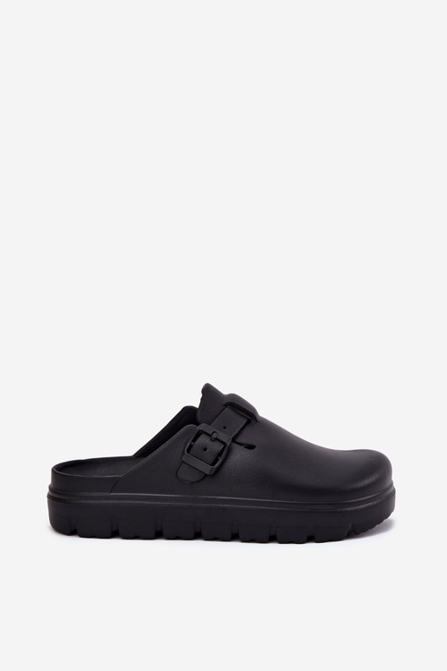 Dámské Pěnové Pantofle S Páskem A Přezkou Černé Larinie